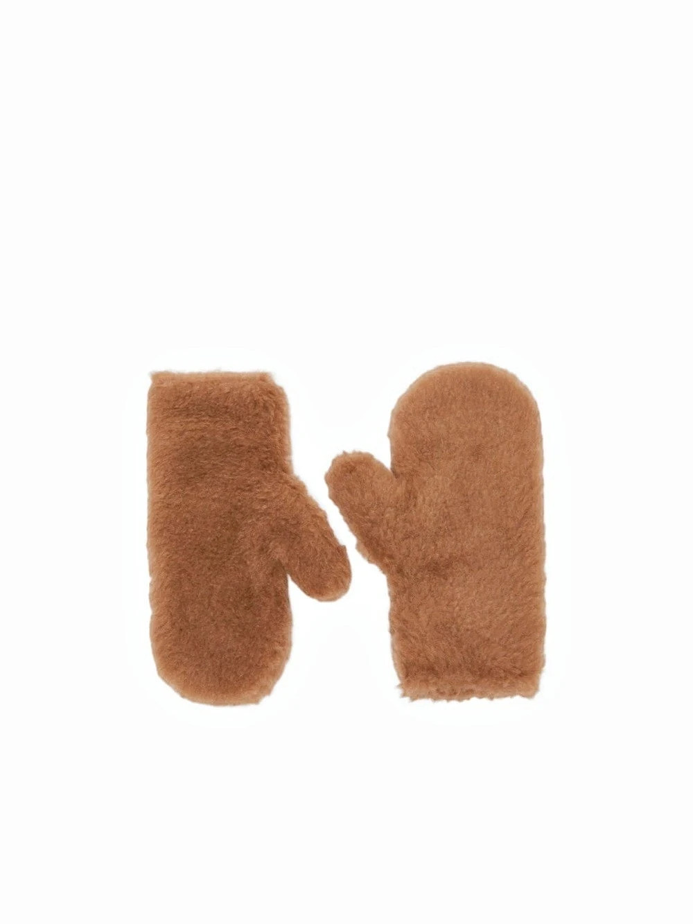 NWOT Max Mara Ombrato Teddy Mittens Brown